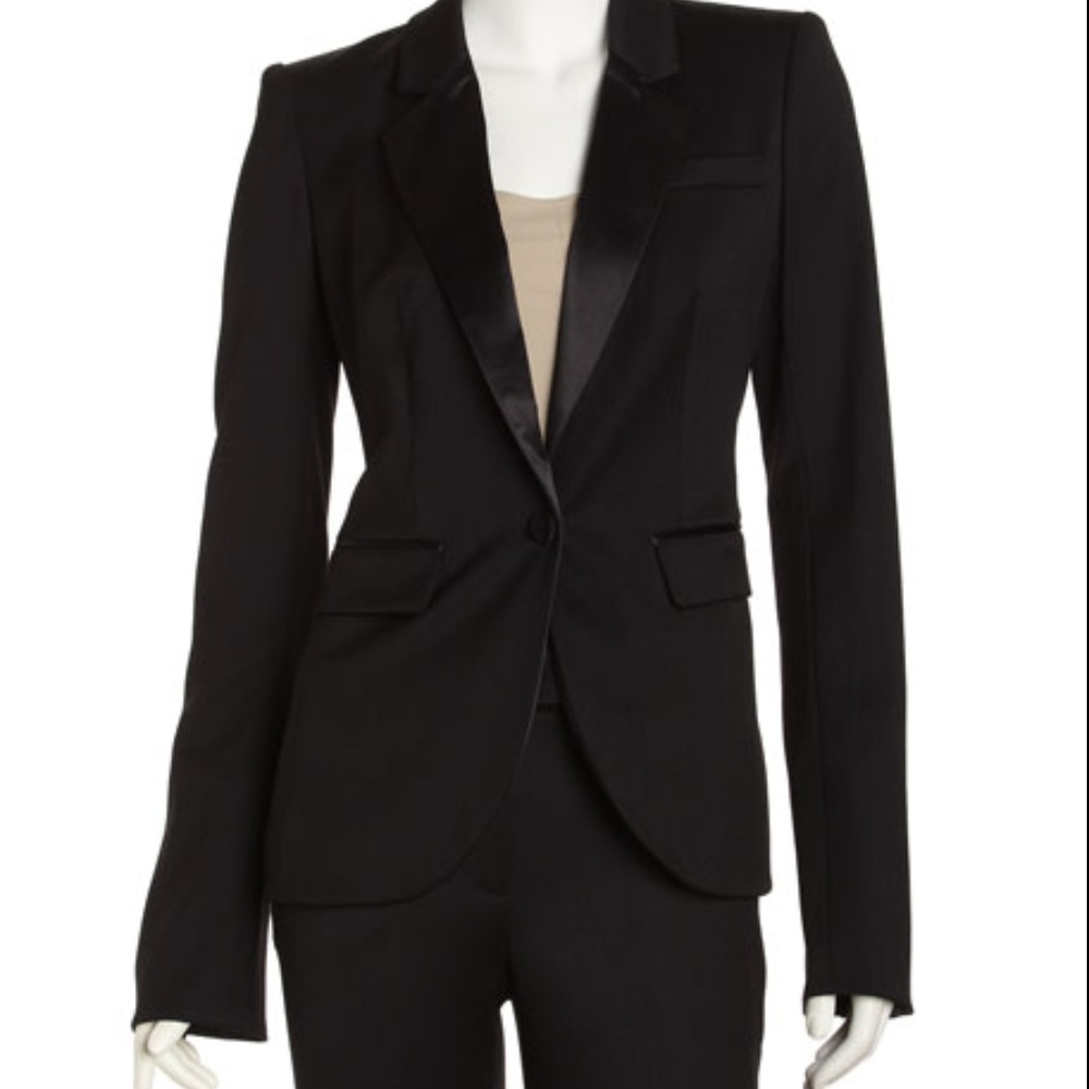 Rachel Zoe Hutton Tuxedo Blazer Jacket Black 8